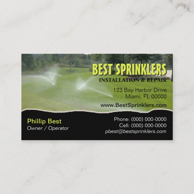 Lawn Sprinkler / Landscaping Business Card (Front)
