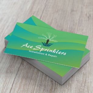 Lawn Sprinklers Irrigation Installation & Repair Business Card