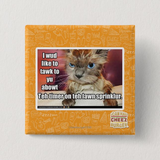 Lawn Sprinklur Timer 15 Cm Square Badge (Front)