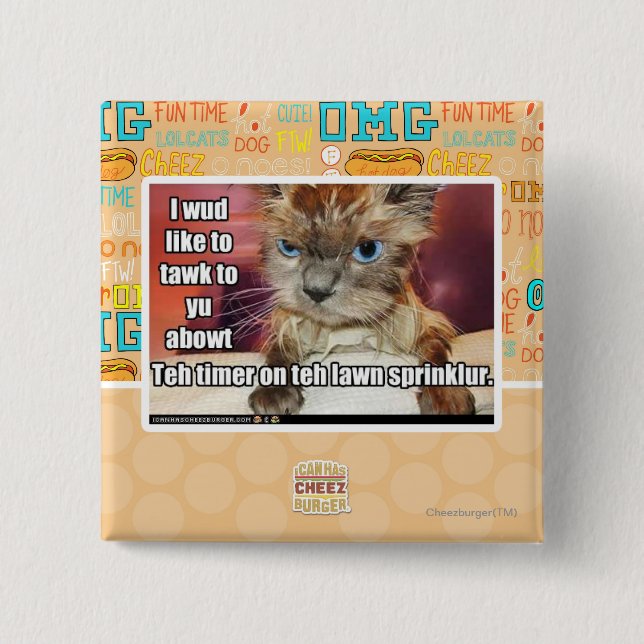 Lawn Sprinklur Timer 15 Cm Square Badge (Front)