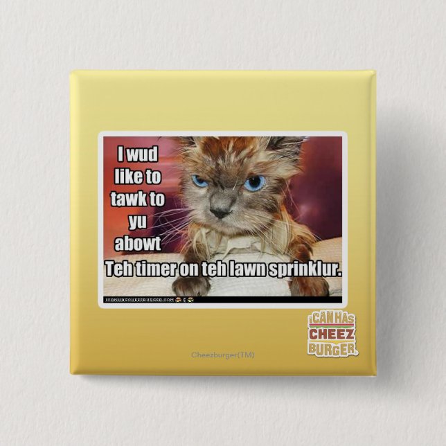 Lawn Sprinklur Timer 15 Cm Square Badge (Front)