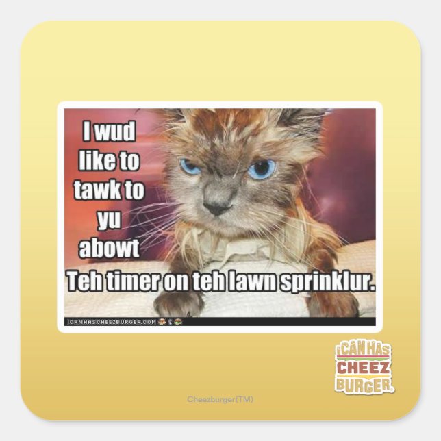 Lawn Sprinklur Timer Square Sticker (Front)