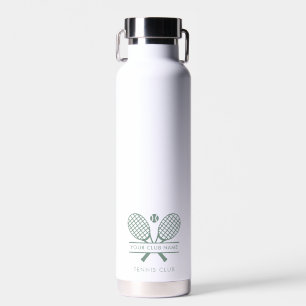 Lawn Tennis Club Name Rackets Motif Team Custom Water Bottle
