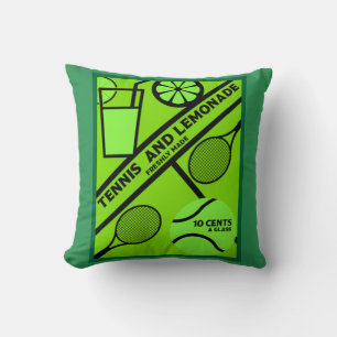 Lawn Tennis Player Graphic Art Cushion