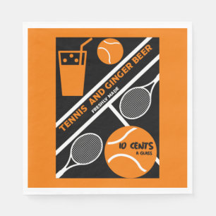 Lawn Tennis Player Graphic Art        Napkin