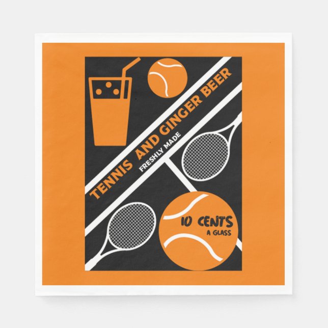 Lawn Tennis Player Graphic Art        Napkin (Front)