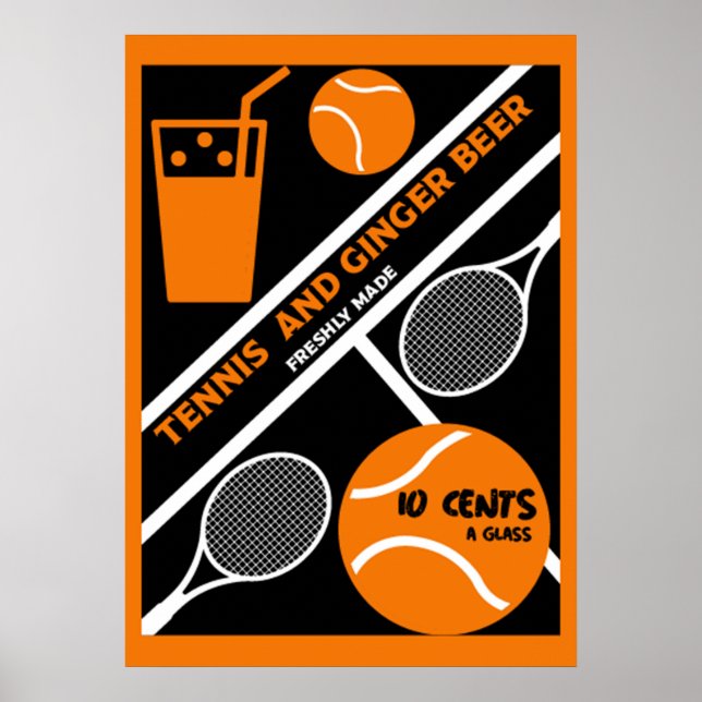 Lawn Tennis Player Graphic Art      Poster (Front)