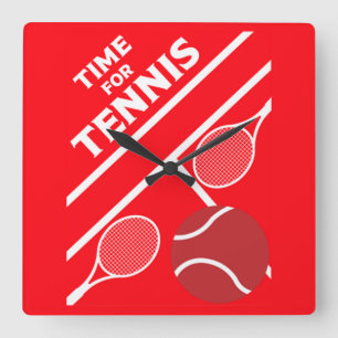 Lawn Tennis Players      Square Wall Clock