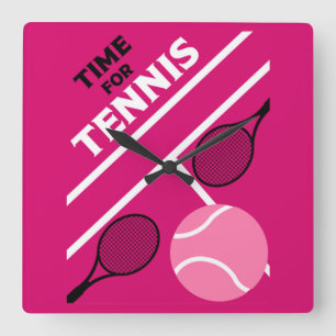 Lawn Tennis Players    Square Wall Clock