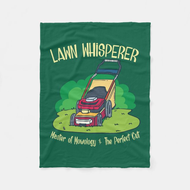 Lawn Whisperer Lawn Mower Garden Gardening Fleece Blanket (Front)