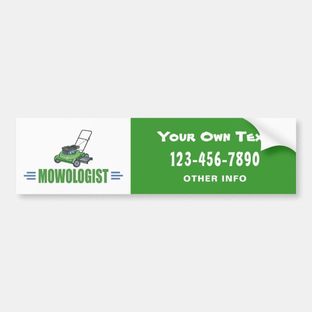 Lawn Yard Mowing, Mow Lawns, Landscaping Lawn Care Bumper Sticker (Front)