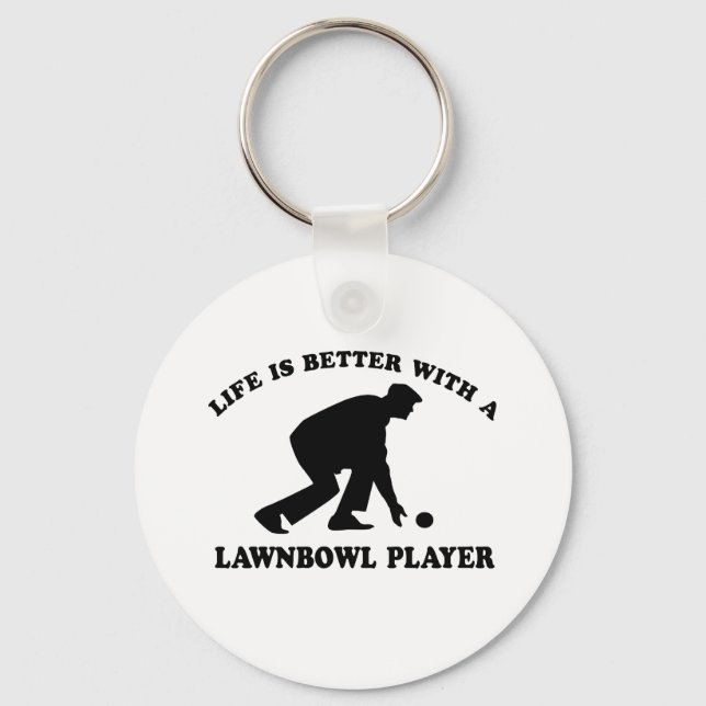 Lawnbowling vector designs key ring (Front)