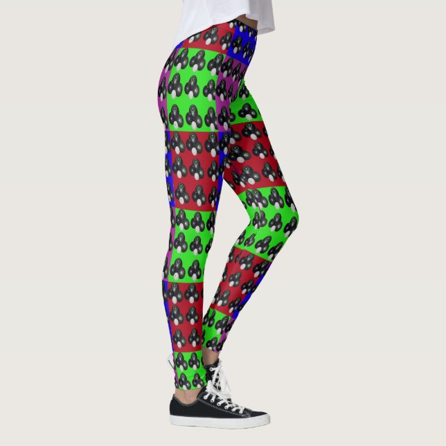 Lawnbowls Colorful Patchwork Pattern, Leggings (Right)