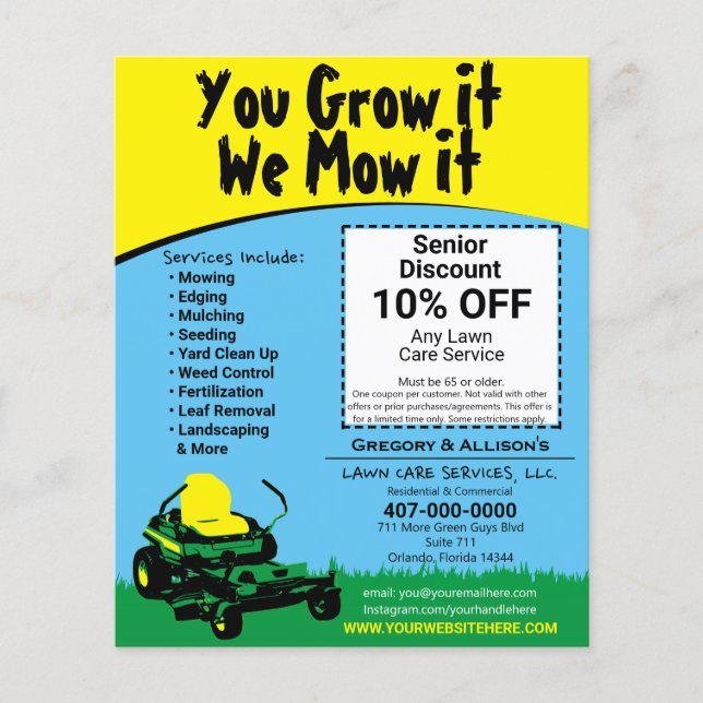 Lawncare Landscaping Grass Cutting  Flyer (Front)