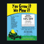 Lawncare Landscaping Grass Cutting  Flyer<br><div class="desc">Promote and market your grass cutting or landscaping lawncare business more efficiently with these customisable flyers postcards templates. Simply replace the information with your information. Add a logo for better branding and voila! Potential clients will be impressed. See matching business cards.</div>