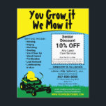 Lawncare Landscaping Grass Cutting  Flyer<br><div class="desc">Promote and market your grass cutting or landscaping lawncare business more efficiently with these customisable flyers postcards templates. Simply replace the information with your information. Add a logo for better branding and voila! Potential clients will be impressed. See matching business cards.</div>