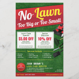 LawnCare Landscaping Grass Cutting Flyer 8.5 x 5.5