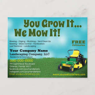 Lawncare Landscaping Grass Cutting Flyer Postcard