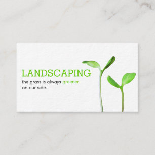 Lawncare Landscaping Lawn green sprouts Business Card