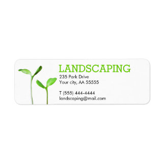 Lawncare Landscaping Lawn green sprouts Return Address Label