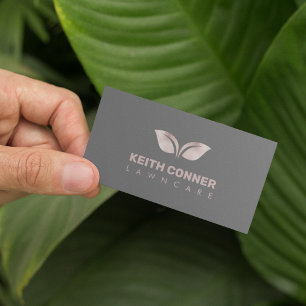 Lawncare & Landscaping Rose Gold Glitter  Business Card