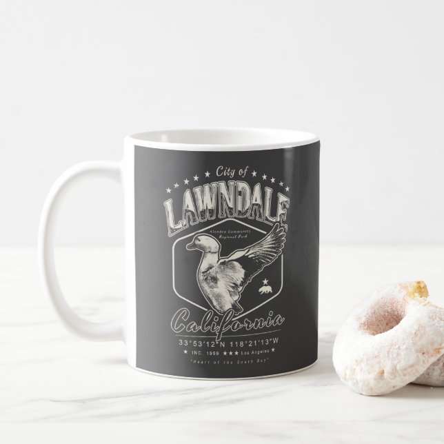 LAWNDALE LOS ANGELES CALIFORNIA VINTAGE  COFFEE MUG (With Donut)