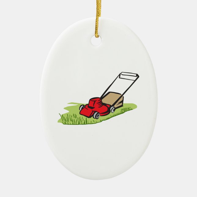 LAWNMOWER CERAMIC TREE DECORATION (Front)