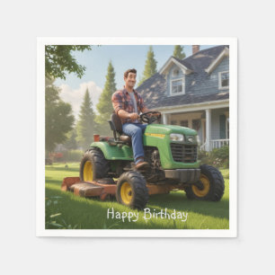 Lawnmower Man Birthday Napkin