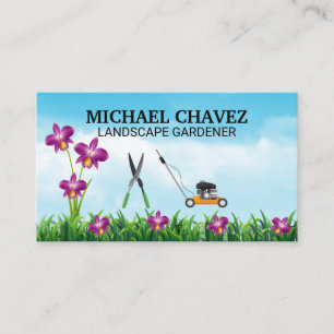 Lawnmower Sky Gardening Tools Business Card