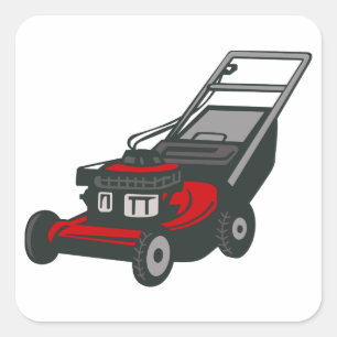 Lawnmower Square Sticker