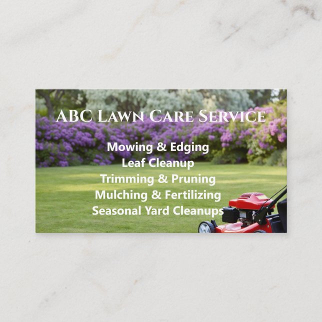 Lawnpro Premium Service Business Card (Front)