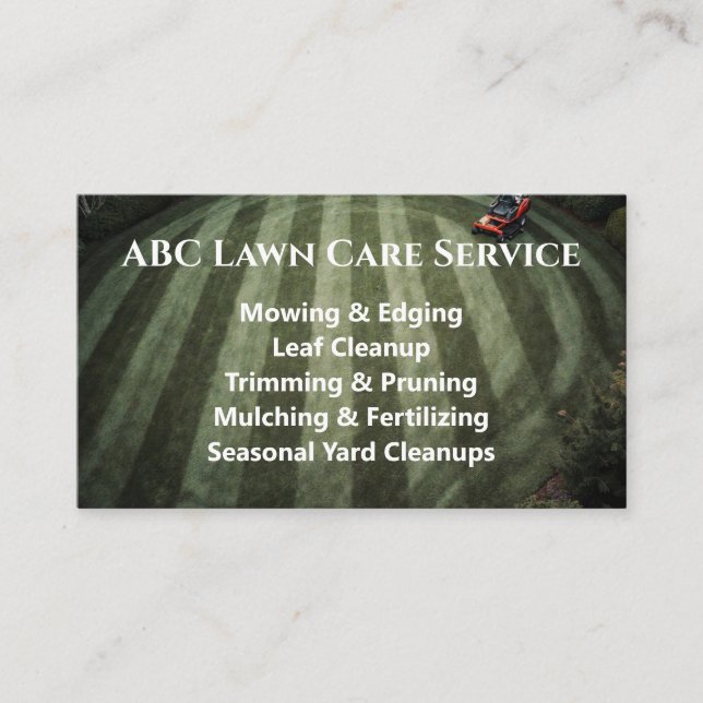 Lawnpro Premium Service Business Card (Front)