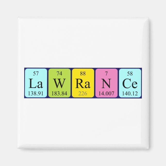 Lawrance periodic table name magnet (Front)