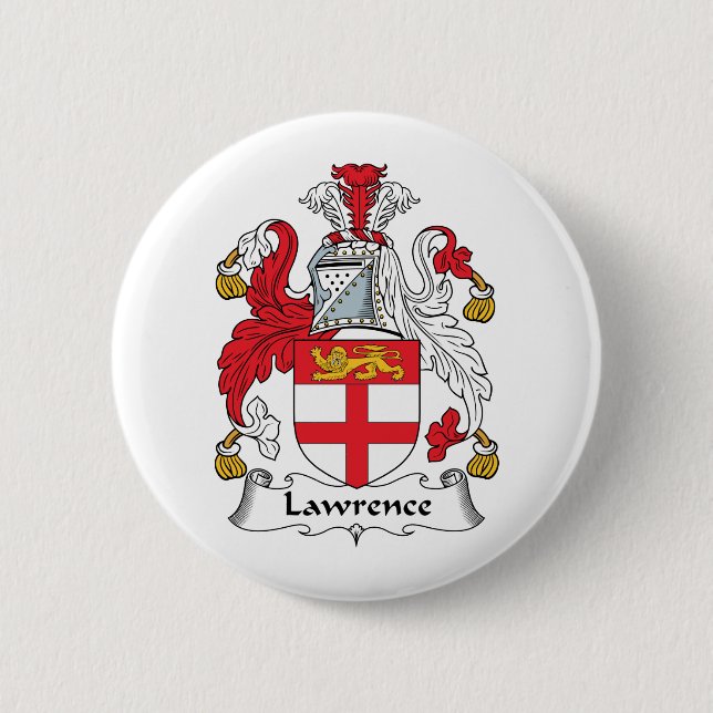 Lawrence Family Crest 6 Cm Round Badge (Front)