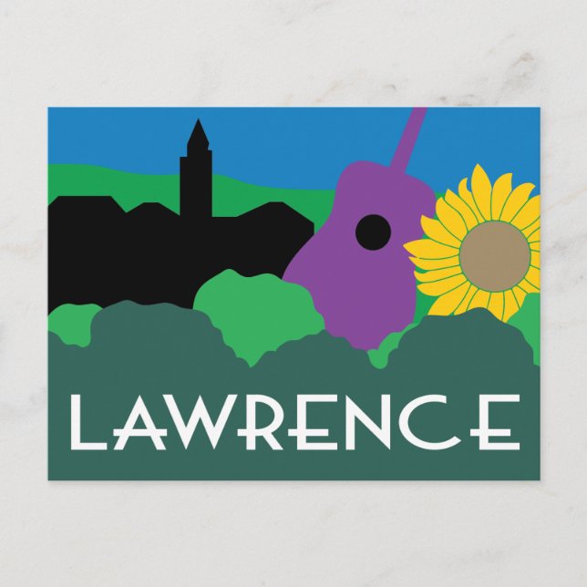 Lawrence Kansas graphic Postcard (Front)