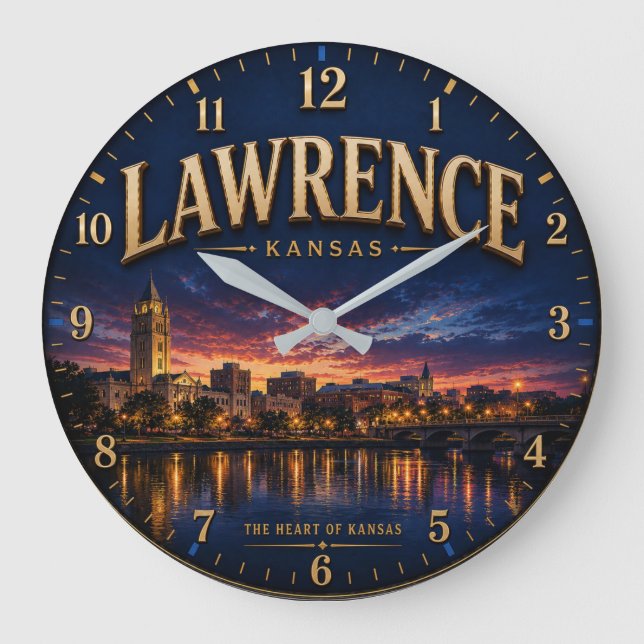 Lawrence Kansas Large Clock (Front)