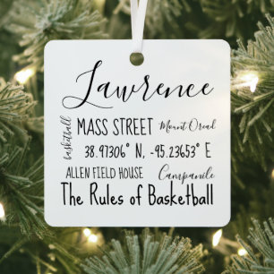 Lawrence Kansas Subway Art Metal Ornament