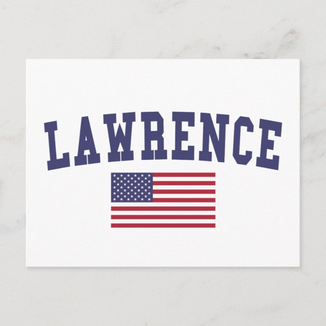 Lawrence KS US Flag Postcard (Front)