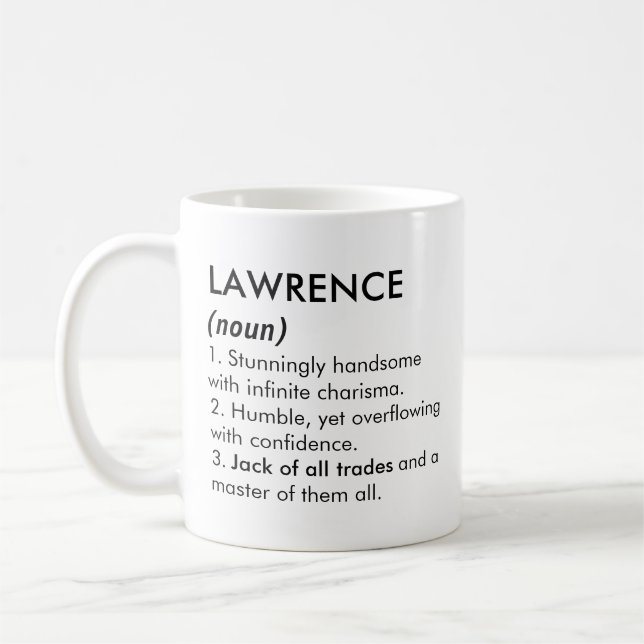 Lawrence name, Editable name, Custom name Coffee Mug (Left)