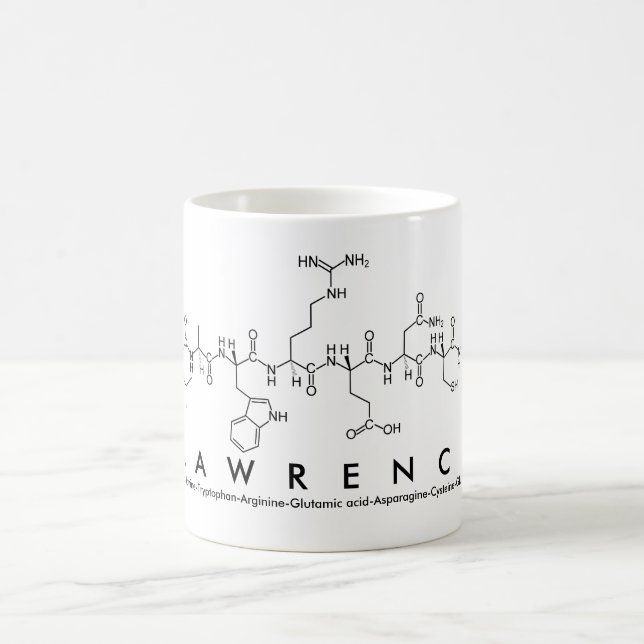 Lawrence peptide name mug (Center)