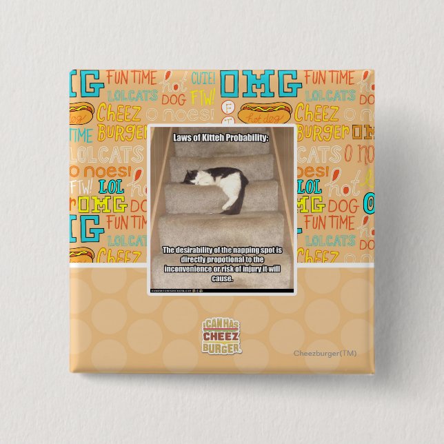 Laws of Kitteh Probability 15 Cm Square Badge (Front)
