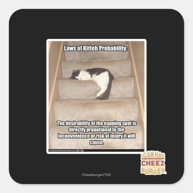 Laws of Kitteh Probability Square Sticker (Front)