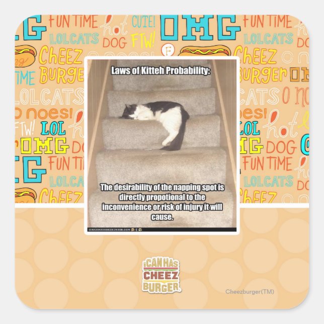 Laws of Kitteh Probability Square Sticker (Front)