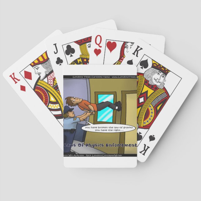 Laws Of Physics & Gravity Funny Gifts & Tees Playing Cards (Back)