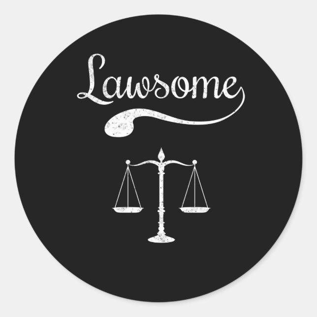 Lawsome Attorney Lawyer Law School Legal Classic Round Sticker (Front)