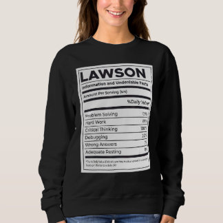 Lawson Nutrition Information  Problem Solving Hard Sweatshirt