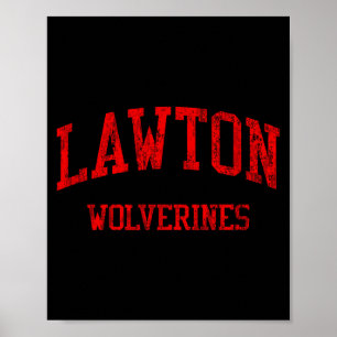 Lawton high school hs lawton ok vintage sports poster