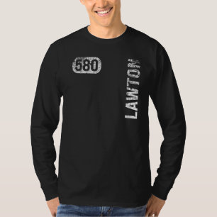 Lawton Oklahoma 580 Area Code Vintage Retro T-Shirt