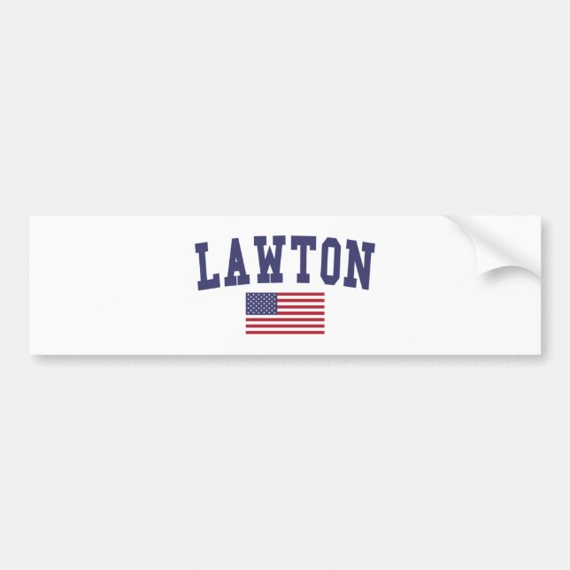 Lawton US Flag Bumper Sticker (Front)