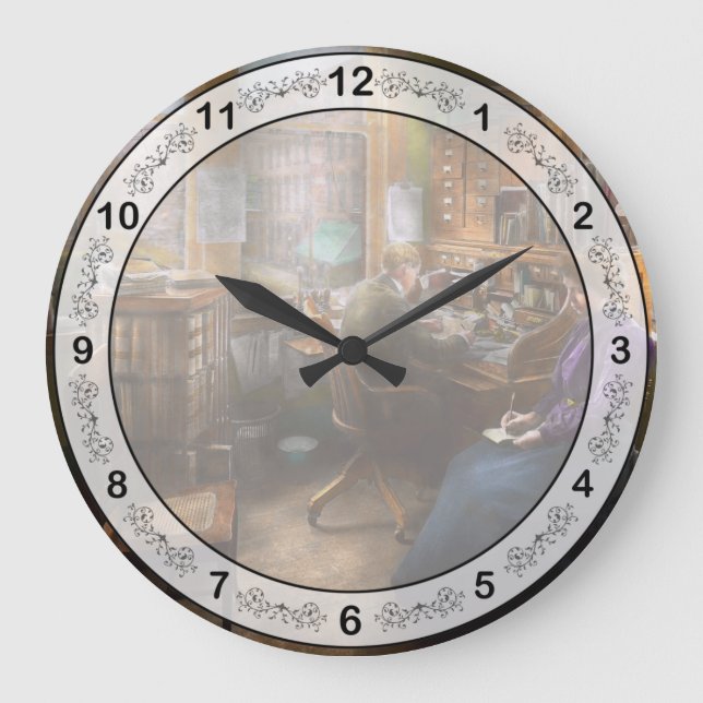 Lawyer - Always taking notes - 1902 Large Clock (Front)